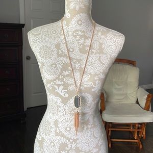 Kendra Scott necklace- black with rose gold